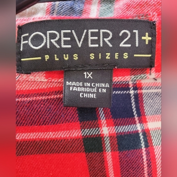 Red Plaid Flannel Shirt Sz 1x - Picture 4 of 4